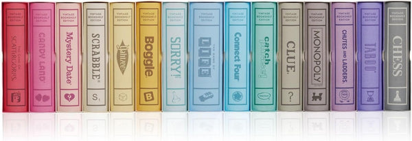 Vintage Bookshelf Classic Games Collection