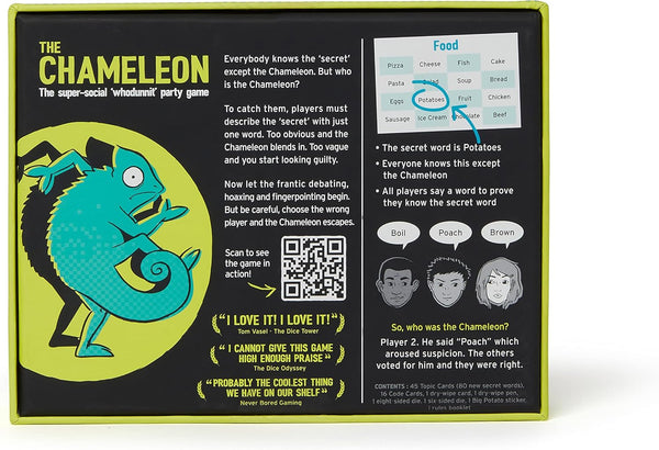 Chameleon Bluffing Party Board Game