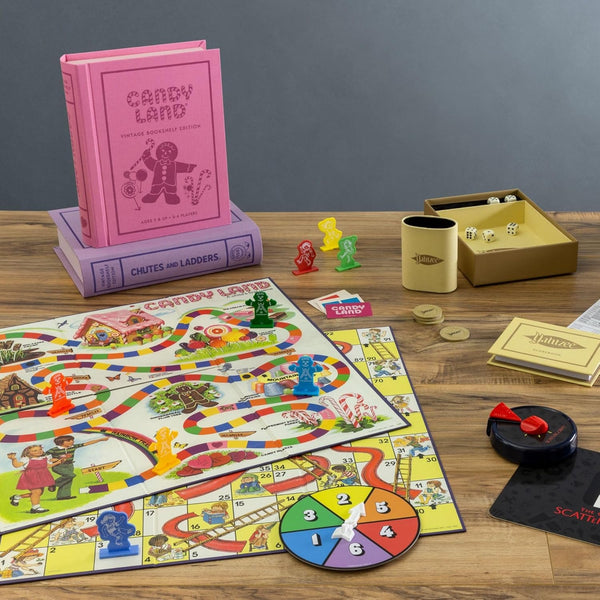 Vintage Bookshelf Classic Games Collection